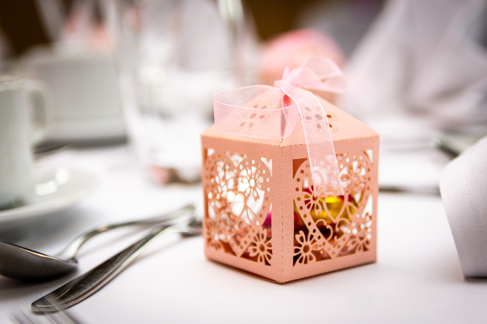 ornate paper box for wedding favours
